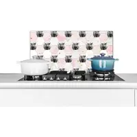 KitchenYeah Spatscherm keuken 70x30 cm - Kookplaat achterwand Schotse hooglander - Design - Zeshoek - Marmer print - Muurbeschermer - Spatwand fornuis - Hoogwaardig aluminium