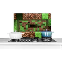 KitchenYeah Spatscherm keuken 60x40 cm - Kookplaat achterwand Gaming - Blokken - Gamen - Kinderen - Muurbeschermer - Spatwand fornuis - Hoogwaardig aluminium