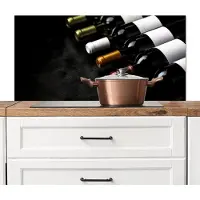 KitchenYeah Spatscherm keuken 100x50 cm - Kookplaat achterwand Wijn - Flessen - Variatie - Smaken - Muurbeschermer - Spatwand fornuis - Hoogwaardig aluminium