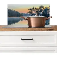 KitchenYeah Spatscherm keuken 60x30 cm - Kookplaat achterwand Water - Bomen - Natuur - Landschap - Muurbeschermer - Spatwand fornuis - Hoogwaardig aluminium