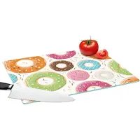 KitchenYeah Glazen Snijplank - 39x28 - Tiener - Donut - Patroon - Snijplanken Glas