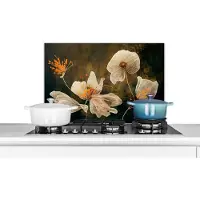 KitchenYeah Spatscherm keuken 70x50 cm - Kookplaat achterwand Bloemen - Planten - Natuur - Kleuren - Illustratie - Muurbeschermer - Spatwand fornuis - Hoogwaardig aluminium
