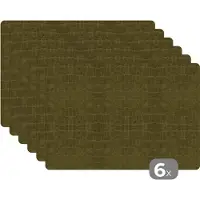 KitchenYeah Placemats - Leer - Groen - Placemat - Keuken - 45x30 cm - 6 stuks - Keuken decoratie - Onderleggers placemats