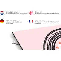 KitchenYeah Spatscherm keuken 120x60 cm - Kookplaat achterwand Regenboog - Minimalisme - Roze - Muurbeschermer - Spatwand fornuis - Hoogwaardig aluminium