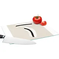 KitchenYeah Glazen Snijplank - 28x20 - Lijn - Pastel - Design - Snijplanken Glas