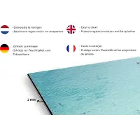 KitchenYeah Spatscherm keuken 120x80 cm - Kookplaat achterwand Zee - Strand - Parasols - Blauw - Zomer - Muurbeschermer - Spatwand fornuis - Hoogwaardig aluminium
