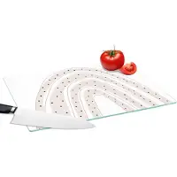 KitchenYeah Glazen Snijplank - 39x28 - Regenboog - Stippen - Pastel - Snijplanken Glas