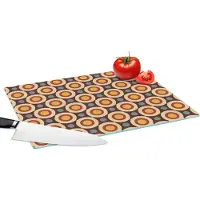 KitchenYeah Glazen Snijplank - 39x28 - Retro - Vintage - Design - Cirkel - Snijplanken Glas