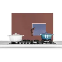KitchenYeah Spatscherm keuken - Vintage - Design - Man - Keuken - Achterwand keuken - Spatscherm - Spatwand - 80x55 cm