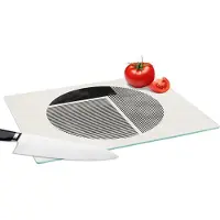 KitchenYeah Glazen Snijplank - 39x28 - Minimalisme - Cirkel - Design - Snijplanken Glas