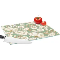 KitchenYeah Glazen Snijplank - 39x28 - Bloem - Art nouveau - Design - Snijplanken Glas