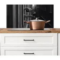 KitchenYeah Spatscherm keuken 90x45 cm - Kookplaat achterwand Wijnfles - Glas - Handen - Raam - Muurbeschermer - Spatwand fornuis - Hoogwaardig aluminium