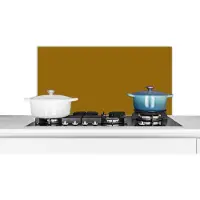 KitchenYeah Spatscherm keuken 90x45 cm - Kookplaat achterwand Goud - Luxe - Interieur - Muurbeschermer - Spatwand fornuis - Hoogwaardig aluminium