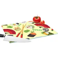 KitchenYeah Glazen Snijplank - 39x28 - Sushi - Japan - Patronen - Snijplanken Glas
