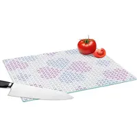 KitchenYeah Glazen Snijplank - 39x28 - Klaver - Patronen - Paars - Snijplanken Glas