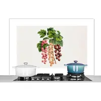 KitchenYeah Spatscherm keuken 120x80 cm - Kookplaat achterwand Eten - Bessen - Plant - Muurbeschermer - Spatwand fornuis - Hoogwaardig aluminium