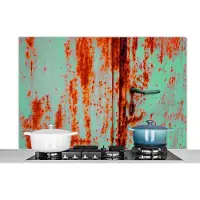 KitchenYeah Spatscherm keuken 120x80 cm - Kookplaat achterwand Roest - IJzer - Industrieel - Muurbeschermer - Spatwand fornuis - Hoogwaardig aluminium