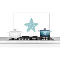 KitchenYeah Spatscherm keuken 60x40 cm - Kookplaat achterwand Ster - Stippen - Pastel - Meiden - Jongens - Kids - Muurbeschermer - Spatwand fornuis - Hoogwaardig aluminium
