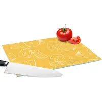KitchenYeah Glazen Snijplank - 28x20 - Kaas - Geel - Design - Snijplanken Glas