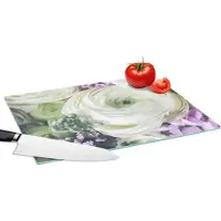 KitchenYeah Glazen Snijplank - 39x28 - Bloemen - Rozen - Natuur - Snijplanken Glas