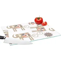 KitchenYeah Glazen Snijplank - 39x28 - Bloemen - Olifant - Patroon - Snijplanken Glas