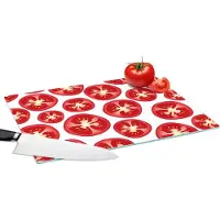 KitchenYeah Glazen Snijplank - 39x28 - Tomaat - Patroon - Fruit - Groente - Snijplanken Glas