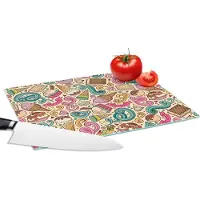 KitchenYeah Glazen Snijplank - 28x20 - Patroon - Wafel - IJs - Snijplanken Glas
