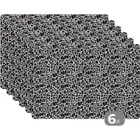 KitchenYeah Placemats - Dierenprint - Patroon - Dier - Onderlegger - Placemat - Onderleggers placemats - 45x30 cm - 6 stuks