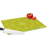 KitchenYeah Glazen Snijplank - 39x28 - Kompas - Groen - Patronen - Snijplanken Glas