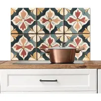 KitchenYeah Spatscherm keuken 90x60 cm - Kookplaat achterwand Decoratie - Tegels - Spaans - Vintage - Muurbeschermer - Spatwand fornuis - Hoogwaardig aluminium