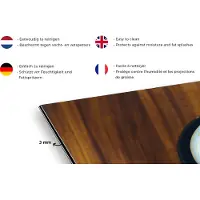 KitchenYeah Spatscherm keuken 120x80 cm - Kookplaat achterwand Koffie - Tafel - Hout - Muurbeschermer - Spatwand fornuis - Hoogwaardig aluminium