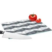 KitchenYeah Glazen Snijplank - 28x20 - Zebra - Geometrie - Patronen - Snijplanken Glas
