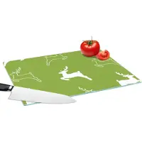 KitchenYeah Glazen Snijplank - 39x28 - Hert - Groen - Patronen - Snijplanken Glas