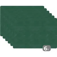 KitchenYeah Placemats - Leer - Dierenhuid - Groen - Keuken - 45x30 cm - 6 stuks - Tafelonderzetter