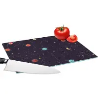 KitchenYeah Glazen Snijplank - 28x20 - Planeten - Sterren - Patronen - Snijplanken Glas