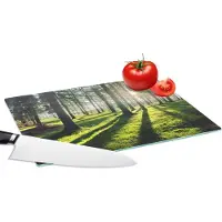 KitchenYeah Glazen Snijplank - 28x20 - Bomen - Natuur - Bos - Snijplanken Glas
