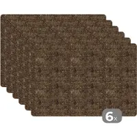 KitchenYeah Placemat - Placemats kunststof - Structuur - Graniet - Patroon - 45x30 cm - 6 stuks - Hittebestendig - Anti-Slip - Onderlegger - Afneembaar