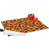 KitchenYeah Glazen Snijplank - 39x28 - Puzzel - Patronen - Herfst - Snijplanken Glas
