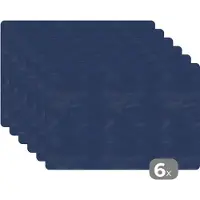 KitchenYeah Placemats - Leer - Blauw - Dierenhuid - Keuken - Placemat - 45x30 cm - 6 stuks - Onderleggers placemats