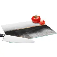 KitchenYeah Glazen Snijplank - 28x20 - Goud - Abstract - Luxe - Snijplanken Glas