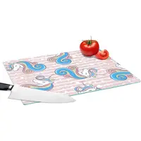 KitchenYeah Glazen Snijplank - 39x28 - Unicorn - Patronen - Roze - Snijplanken Glas