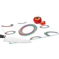KitchenYeah Glazen Snijplank - 39x28 - Ring - Regenboog - Patronen - Snijplanken Glas