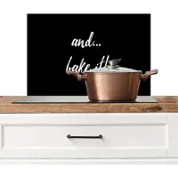KitchenYeah Spatscherm keuken 70x50 cm - Kookplaat achterwand Quotes - Spreuken - And... bake it! - Bakken - Koken - Muurbeschermer - Spatwand fornuis - Hoogwaardig aluminium