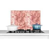 KitchenYeah Spatscherm - Roze - Marmer print look - Glitter - Luxe - Design - Achterwand - 70x50 cm - Muurbeschermer