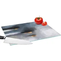 KitchenYeah Glazen Snijplank - 39x28 - Wolken - Gold - Abstract - Snijplanken Glas