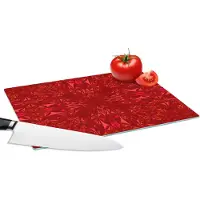 KitchenYeah Glazen Snijplank - 28x20 - Kristal - Rood - Caleidoscoop - Design - Patronen - Snijplanken Glas