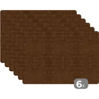 KitchenYeah Placemats - Bruin - Leer - Placemat - Tafelonderzetter - 45x30 cm - 6 stuks - Borden onderzetters