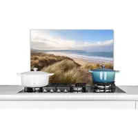 KitchenYeah Spatscherm keuken 70x50 cm - Kookplaat achterwand Duin - Strand - Water - Muurbeschermer - Spatwand fornuis - Hoogwaardig aluminium