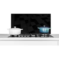 KitchenYeah Spatscherm keuken 80x40 cm - Kookplaat achterwand Kubus - Zwart - Wit - Patronen - Muurbeschermer - Spatwand fornuis - Hoogwaardig aluminium