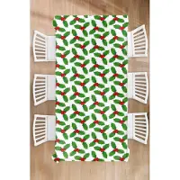 KitchenYeah Kerst Tafelkleed - Kerstmis Decoratie - Tafellaken - Patronen - Kerstmis - Maretak - 130x260 cm - Kerstmis Versiering - Tafeldecoratie Kerstmis - Kerstdecoratie tafel - Tafelversiering